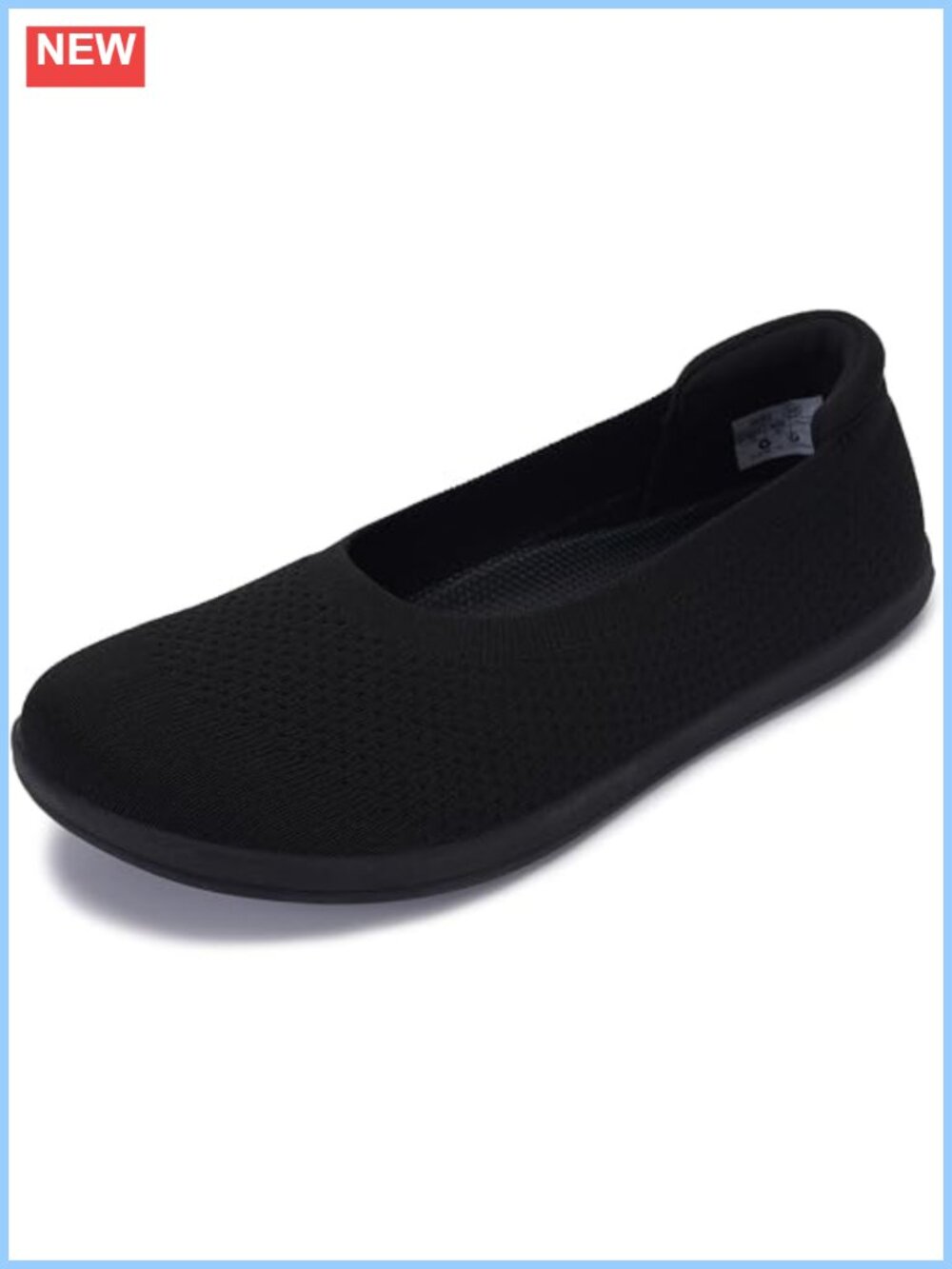 Wide Toe Box Barefoot Ballet Flats Knit Slip On Comfort Walking Shoes